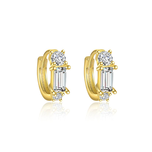 Wholesale Women's S925 Sterling Silver Geometric Zircon Fashion Earrings