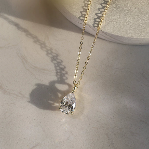 Wholesale Women's S925 Sterling Silver Geometric Zircon Pendant With Electroplating And Cross Chain