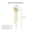 Wholesale Women's S925 Sterling Silver Geometric Zircon Tassel Fashionable Earrings