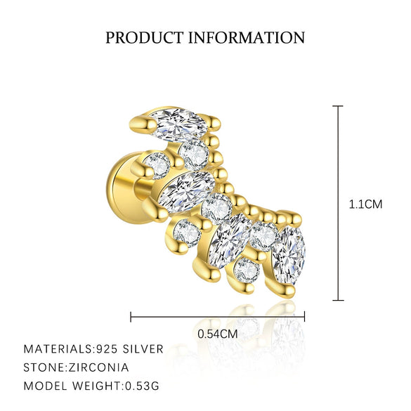 Wholesale Women's S925 Sterling Silver Geometric Zircon Tassel Fashionable Earrings