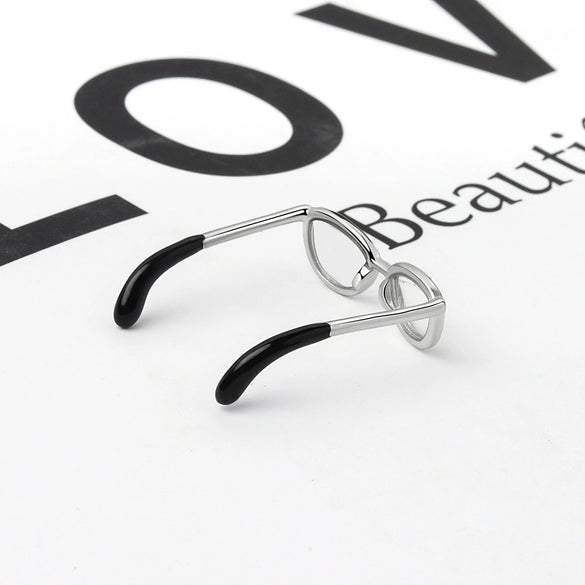 Wholesale Women's S925 Sterling Silver Glasses Frame Open Ring Adjustable Enamel Coloring Electroplated