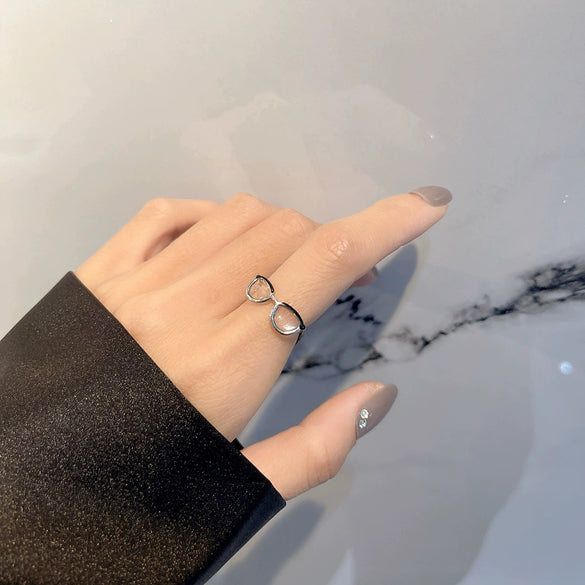 Wholesale Women's S925 Sterling Silver Glasses Frame Open Ring Adjustable Enamel Coloring Electroplated