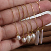 Wholesale Women's S925 Sterling Silver Goldplated Alien Shape Natural Freshwater Pearl Baroque Earrings