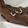 Wholesale Women's S925 Sterling Silver Goldplated Irregular Wave Geometric Pattern Open Ring