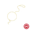Wholesale Women's S925 Sterling Silver Hand Jewelry With Small Rice Bead Chain Finger Bracelet In Geometric Pattern And Real Gold Plated Electroplating Treatment