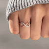 Wholesale Women's S925 Sterling Silver Heart Infinite Geometric Ring With Electroplating