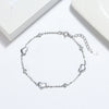 Wholesale Women's S925 Sterling Silver Heart Patterned Jewelry Bracelet Set With Electroplating Treatment