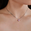 Wholesale Women's S925 Sterling Silver Heart Pendant Necklace With Diamond Embellishment And Electroplating Design