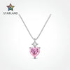 Wholesale Women's S925 Sterling Silver Heart Pendant Necklace With Diamond Embellishment And Electroplating Design