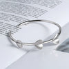 Wholesale Women's S925 Sterling Silver Heart Shape Geometric Open Bracelet Jewelry With Electroplating