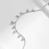 Wholesale Women's S925 Sterling Silver Heart Shape Imitation Diamond Tassel Pendant Bracelet