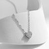 Wholesale Women's S925 Sterling Silver Heart Shape Love Full Diamond Inlaid Zircon Pendant Clavicle Necklace