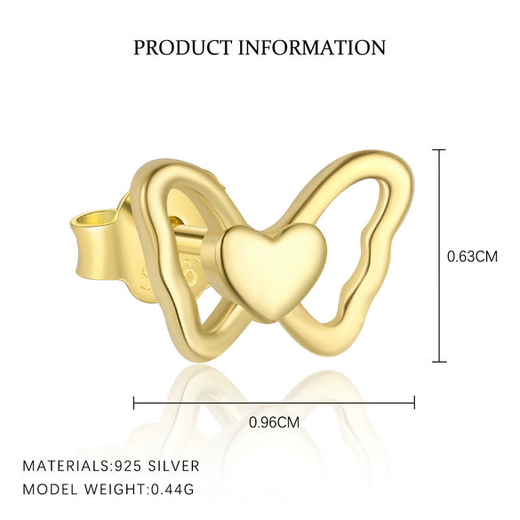 Wholesale Women's S925 Sterling Silver Heart Shaped Earrings Inlaid With Zircon Simple Light Luxury Style