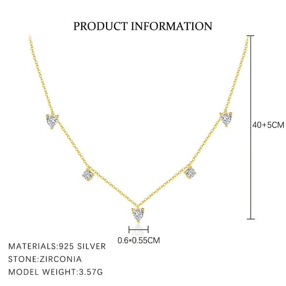 Wholesale Women's S925 Sterling Silver Heart Shaped Earrings Inlaid With Zircon Simple Light Luxury Style