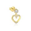 Wholesale Women's S925 Sterling Silver Heart Shaped Earrings Inlaid With Zircon Simple Light Luxury Style