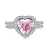 Wholesale Women's S925 Sterling Silver Heart Shaped Ring With Electroplating Design