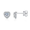 Wholesale Women's S925 Sterling Silver Heart Shaped Sweet Shine Full Diamond Earrings