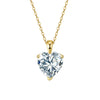 Wholesale Women's S925 Sterling Silver Heart Zircon Threeclaw Necklace With Electroplating And O Word Chain