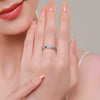 Wholesale Women's S925 Sterling Silver Heartshaped Blue Eye Zircon Ring With Dripping Glue Design