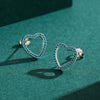 Wholesale Women's S925 Sterling Silver Heartshaped Carved Microinlay Cute Simple Highend Sense Imitation Allergy Earrings