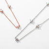 Wholesale Women's S925 Sterling Silver Heartshaped Colorful Zircon Inlaid Clavicle Chain Jewelry