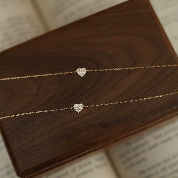 Wholesale Women's S925 Sterling Silver Heartshaped Diamond Love Bracelet