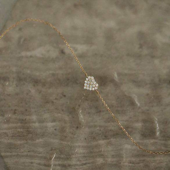 Wholesale Women's S925 Sterling Silver Heartshaped Diamond Love Bracelet