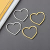 Wholesale Women's S925 Sterling Silver Heartshaped Fashion Exaggerated Polished Earrings