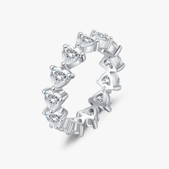Wholesale Women's S925 Sterling Silver Heartshaped Love Diamond Ring
