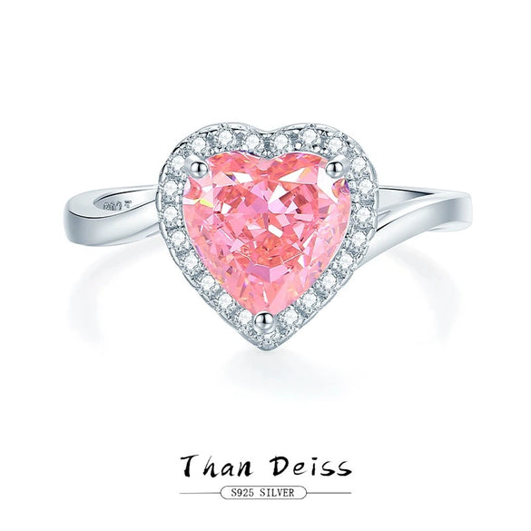 Wholesale Women's S925 Sterling Silver Heartshaped Ring Set With Diamonds Simple Luxury Style
