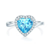 Wholesale Women's S925 Sterling Silver Heartshaped Ring Set With Diamonds Simple Luxury Style