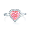 Wholesale Women's S925 Sterling Silver Heartshaped Ring Set With Diamonds Simple Luxury Style