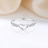 Wholesale Women's S925 Sterling Silver Heartshaped Stacked Ring With Electroplating
