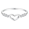 Wholesale Women's S925 Sterling Silver Heartshaped Stacked Ring With Electroplating