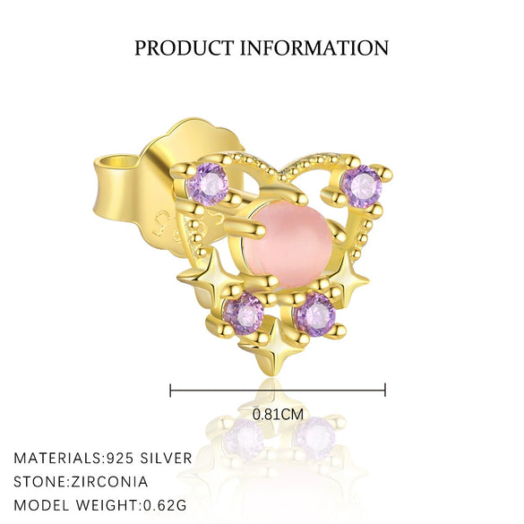 Wholesale Women's S925 Sterling Silver Heartshaped Zircon Earrings