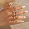 Wholesale Women's S925 Sterling Silver Heartshaped Zircon Ring Electroplated Simple Classic