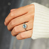 Wholesale Women's S925 Sterling Silver Hexagon Geometric Ring With Electroplating
