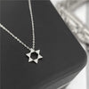 Wholesale Women's S925 Sterling Silver Hexagonal Star Diamond Pendant Necklace 14K Gold Plated