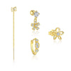 Wholesale Women's S925 Sterling Silver Hollow Flower Earrings With Zirconia In Light Luxury Style