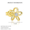 Wholesale Women's S925 Sterling Silver Hollow Flower Earrings With Zirconia In Light Luxury Style