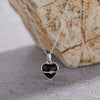 Wholesale Women's S925 Sterling Silver Inlaid Natural Black Agate Heart Shaped Pendant Necklace