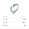 Wholesale Women's S925 Sterling Silver Inlaid Turquoise Leaf Open Ring