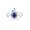 Wholesale Women's S925 Sterling Silver Inlaid Zircon Adjustable Ring With Geometric Pattern And Seiko Craft