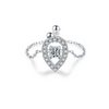 Wholesale Women's S925 Sterling Silver Inlaid Zircon Adjustable Ring With Geometric Pattern And Seiko Craft