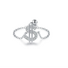 Wholesale Women's S925 Sterling Silver Inlaid Zircon Adjustable Ring With Geometric Pattern And Seiko Craft