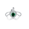 Wholesale Women's S925 Sterling Silver Inlaid Zircon Adjustable Ring With Geometric Pattern And Seiko Craft