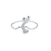 Wholesale Women's S925 Sterling Silver Inlaid Zircon Adjustable Ring With Geometric Pattern And Seiko Craft