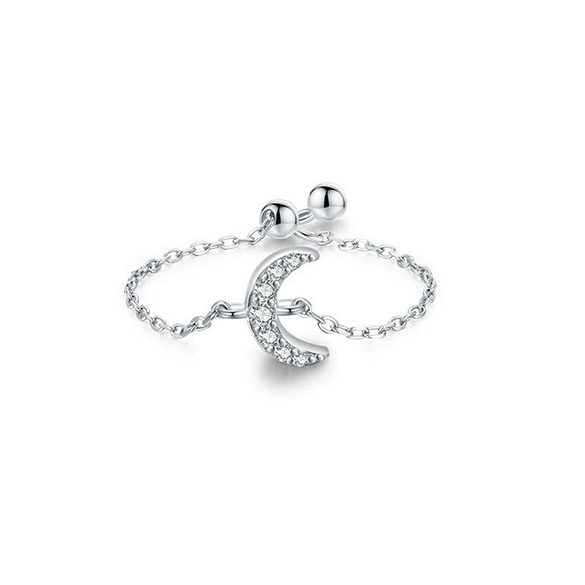 Wholesale Women's S925 Sterling Silver Inlaid Zircon Adjustable Ring With Geometric Pattern And Seiko Craft