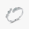 Wholesale Women's S925 Sterling Silver Inlaid Zircon Open Ring Simple Geometric Style