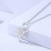 Wholesale Women's S925 Sterling Silver Inlaid Zircon Snowflake Pendant Cross Chain Necklace With Advanced Sense